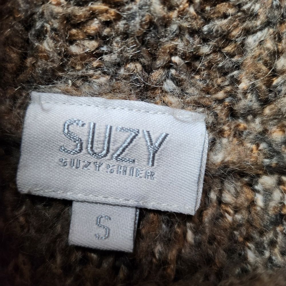 Suzy Shier Brown Cowl Neck Sweater Wool Blend Size Small - Picture 4 of 8